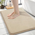 OLANLY Memory Foam Small Bathroom Rugs 24x16, Absorbent Bath Mat, Beige | Soft Quick Dry Bath Mat Rugs, Non-Slip, Machine Washable Mat for Bathroom Floor, Tub and Shower, Home Decor Accessories