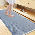 Smiry Waffle Bath Mat 47x24, Extra Soft Absorbent Bathroom Rugs, Non Slip Machine Washable Quick Dry Bath Rugs for Bathroom Floor, Tub, Shower, Home Decor Accessories, Blue & Cream
