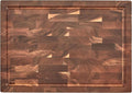 Cuisinart 17" Reversible End Grain Acacia Cutting Board Embedded Handles