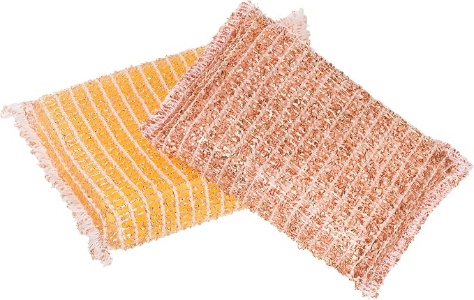 Redecker Copper Sponge Set, 2 Pack – Non-Scratch Scrubber for Pots, Pans & Sinks – Flexible Reusable Copper Cleaning Sponges, Made in Netherlands