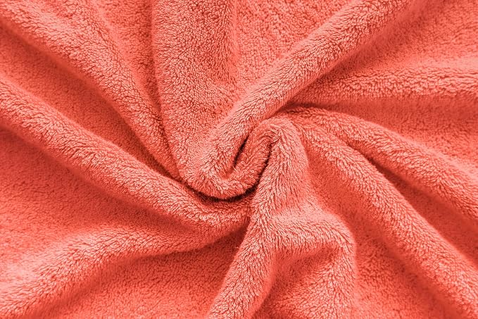 American Veteran Towel, 100% Cotton Turkish 6 Piece Towel Set, Luxury Towels Set of 6 for Bathroom Essentials, 2 Bath Towels 2 Hand Towels 2 Washcloths, Coral