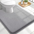 OLANLY Thick Memory Foam Bathroom Rugs 24x20, Soft Absorbent Bath Mat, Grey | Quick Dry Bath Mat Rugs, Non-Slip Mats, Machine Washable Carpet for Bathroom Floor, Tub and Shower, Home Decor Accessories