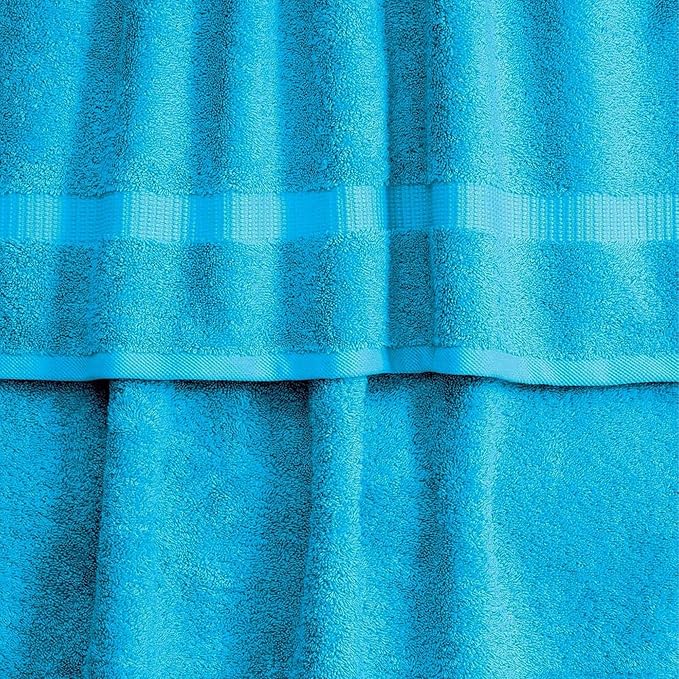 SALBAKOS 6-Piece 100% Turkish Cotton Hand Towels, 16x30 inch, Aqua | Large Size Thick Super Soft Highly Absorbent, Versatile Hair Face & Hand Drying Towel, Premium Hotel Quality Made in Turkey