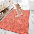 OLANLY Large Bathroom Rugs 59x35, Extra Soft Absorbent Chenille Bath Rugs, Rubber Backing Quick Dry, Machine Washable Bath Mats for Bathroom Floor, Tub and Shower, Home Decor Accessories, Coral