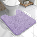 OLANLY Toilet Rugs U-Shaped 20x20, Extra Soft Absorbent Chenille Contour Bathroom Rugs for Toilet, Dry Quickly, Machine Washable, Non-Slip Bath Mat, Lavender