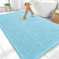 OLANLY Large Bathroom Rugs 70x46, Extra Soft Absorbent Chenille Bath Rugs, Rubber Backing Quick Dry, Machine Washable Bath Mats for Bathroom Floor, Tub and Shower, Home Decor Accessories, Sky Blue