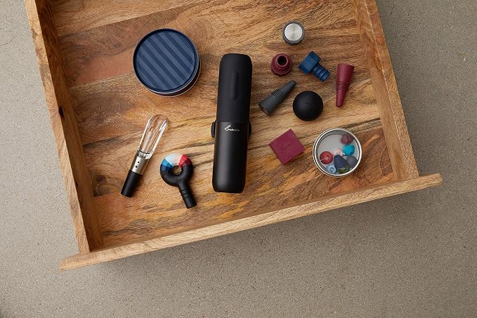 Rabbit Electric Corkscrew Wine Opener - Push Button Automatic Bottle Opener, Compact Design, Opens Bottles Quietly, Stores Vertically or Horizontally