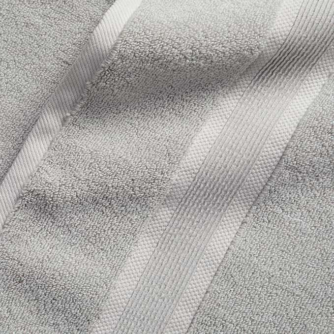 Springtree Home Luxury Bamboo Rayon Bath Towel Set | 6-Piece Set | Grey | 35% Bamboo Rayon - 65% Zero Twist Cotton | Absorbent Quick-Dry Towels for Bathroom | Ultra Soft | OEKO-TEX Standard 100