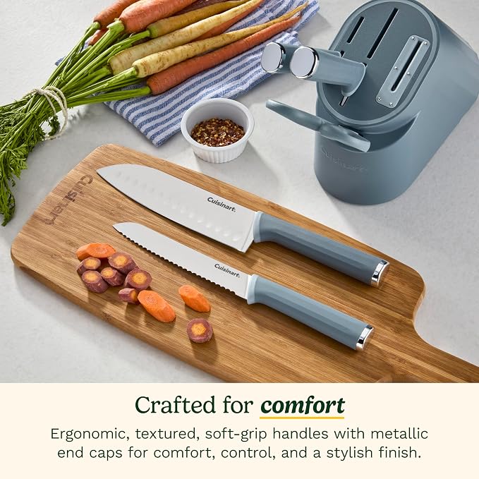 Artisan Elite Stainless Steel Cutlery 6 Piece Knife Block Set, Blue
