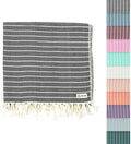 Sand Cloud Turkish Beach Towel - Sand Resistant & Quick Dry Towel | 100% Certified Organic Turkish Towel - Bath Towel or Beach Blanket for Picnic - As Seen on Shark Tank - Gocek (Black)