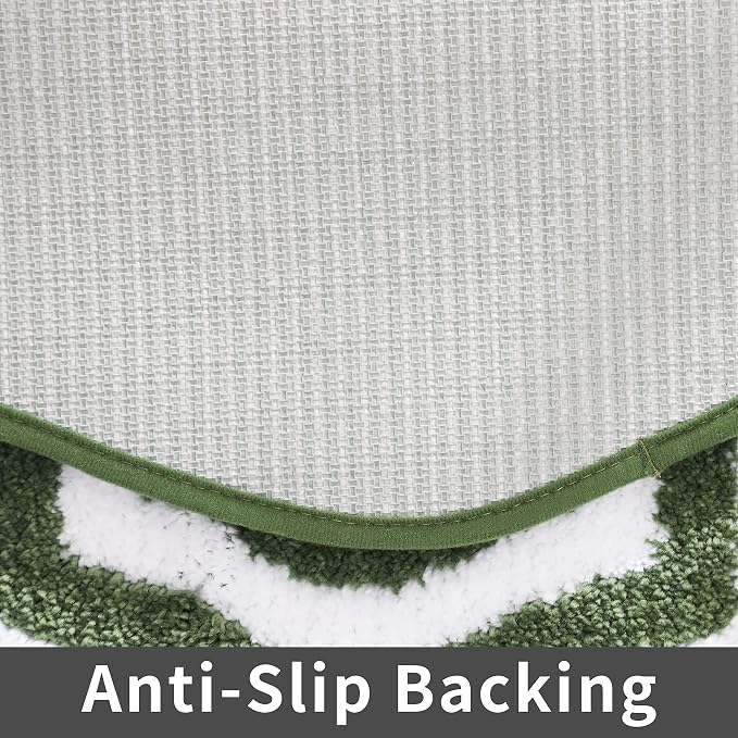 COSY HOMEER Extra Thick Bath Linen Sets Rugs - Anti-Slip Bath Mats Soft Plush 100% Strong Polyester Living Room Bathroom Mat Floor Water Absorbent(Green,24x36 - Inches)