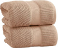 NY Loft 100% Cotton 2-Pack Oversized Bath Towel Set | Taupe | Quick-Dry | Two Oversized 35" x 70" Bath Towels / Bath Sheets | Super Absorbent | Designer-Styled Texture