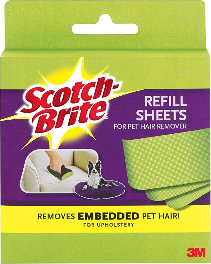 Scotch-Brite Upholstery Pet Hair Remover Refills, 8 Refill Sheets (849RF-8SB)