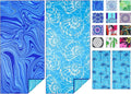TwoYek Microfiber Beach Towel Extra Large 71x32 Blue Shell 2 Pack | Thin & Lightweight, Sand Free, Super Absorbent & Quick Dry, Oversized Towels for Beach Bath Pool Swim Travel Essentials Gift