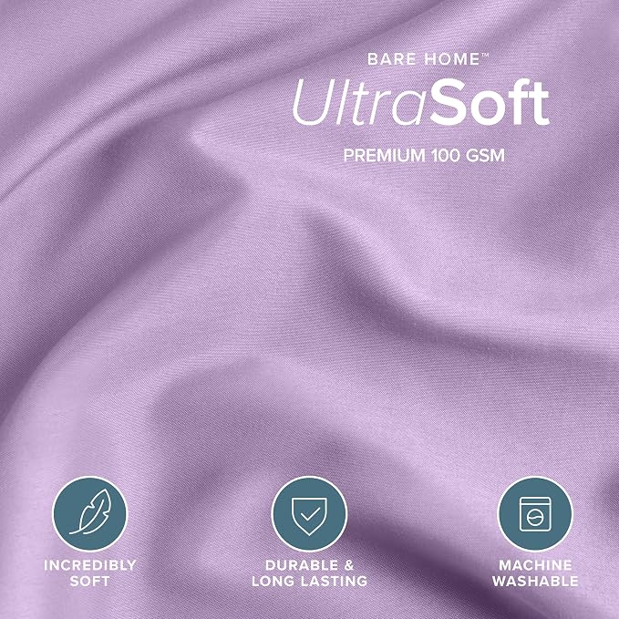 Bare Home Bedding Duvet Cover Extra Long Size - Premium 1800 Super Soft - Lightweight, Cooling Duvet Cover - Soft Breathable Bedding (Twin/Twin XL, Lavender)