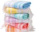 Genovega 6 Packs Oversized Turkish Beach Towel 74"x38" Thin Quick Dry Sand Free Pool Swim Towels Large XL Adult Clearance Blanket Travel Vacation Accessories Essentials Multi LightBlue Rhombus