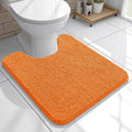 OLANLY Toilet Rugs U-Shaped 20x20, Extra Soft Absorbent Chenille Contour Bathroom Rugs for Toilet, Dry Quickly, Machine Washable, Non-Slip Bath Mat, Orange