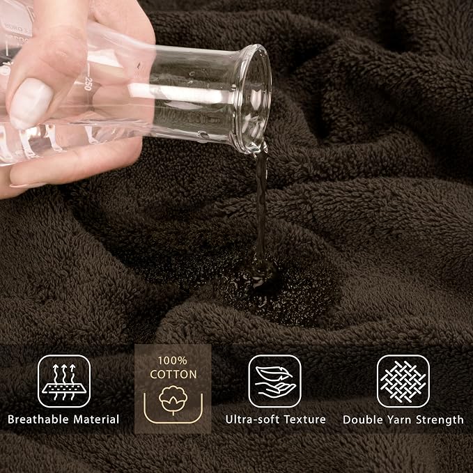 Cotton Paradise 100% Cotton Turkish Towel, Soft Absorbent Quick Dry, 40x80 Oversized Bath Sheet Towel, Chocolate Brown