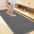 Smiry Waffle Bath Mat 47x24, Extra Soft Absorbent Bathroom Rugs, Non Slip Machine Washable Quick Dry Bath Rugs for Bathroom Floor, Tub, Shower, Home Decor Accessories, Dark Grey