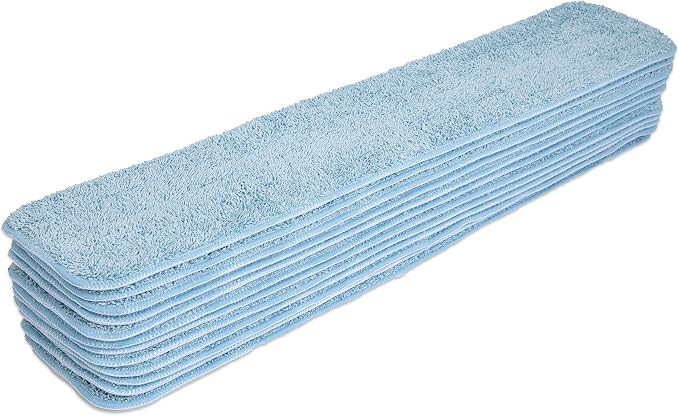 Arkwright Spray Mop Replacement Pads - (Case of 120) Bulk Microfiber Flat Dry and Wet Refill Mop Pads Floor Cleaning, Compatible with Bona and Rubbermaid, Fits All Mop Heads, 24 in, Blue