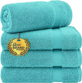 Cotton Paradise 4 Piece Turkish Bath Towels for Bathroom, 100% Cotton Extra Large Soft Plush Towels Bathroom Set, Turquoise