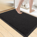 Smiry Waffle Bath Mat 36x24, Extra Soft Absorbent Bathroom Rugs, Non Slip Machine Washable Quick Dry Bath Rugs for Bathroom Floor, Tub, Shower, Home Decor Accessories, Black