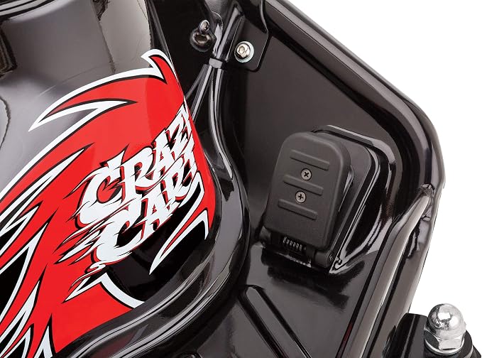 Razor Crazy Cart DLX - 24V Electric Drfting Go Kart - Enhanced Drift Bar, Brodie Knob Steering, Variable Speed, Up to 12 mph,Black/Red