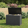 55 Gallon Outdoor Storage Box, All-Weather Resin Deck Box Outdoor Waterproof with Lockable Lid for Patio Cushions, Package Deliveries, Garden Tools, Pool Supplies, Black
