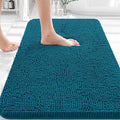 OLANLY Bathroom Rugs 32x20, Extra Soft Absorbent Chenille Bath Rugs, Rubber Backing Quick Dry, Machine Washable Bath Mats for Bathroom Floor, Tub and Shower, Home Decor Accessories, Peacock Blue