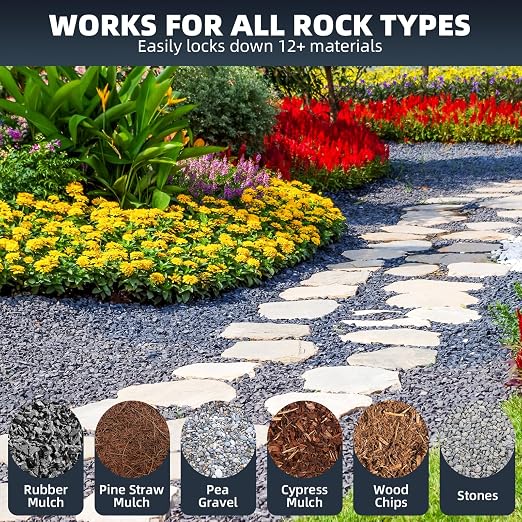 Rock Glue for Landscaping – 4 Gallon (Make 8 Gallons) Mulch Binder with Grip Max, Max Coverage Gravel Glue for Rocks, Gravel & Pine Straw, Covers Up to 3X Area, Fast-Drying & Weather-Resistant