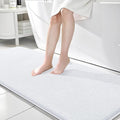 OLANLY Memory Foam Bathroom Runner Rugs 70x24, Absorbent Long Mat, White | Soft Quick Dry Bath Mat Rugs, Non-Slip, Machine Washable Mat for Bathroom Floor, Tub and Shower, Home Decor Accessories