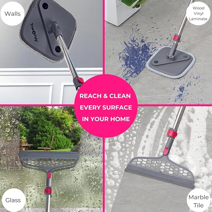 Heavy Duty Square Spin Mop for Floor Cleaning, Machine Washable Pads