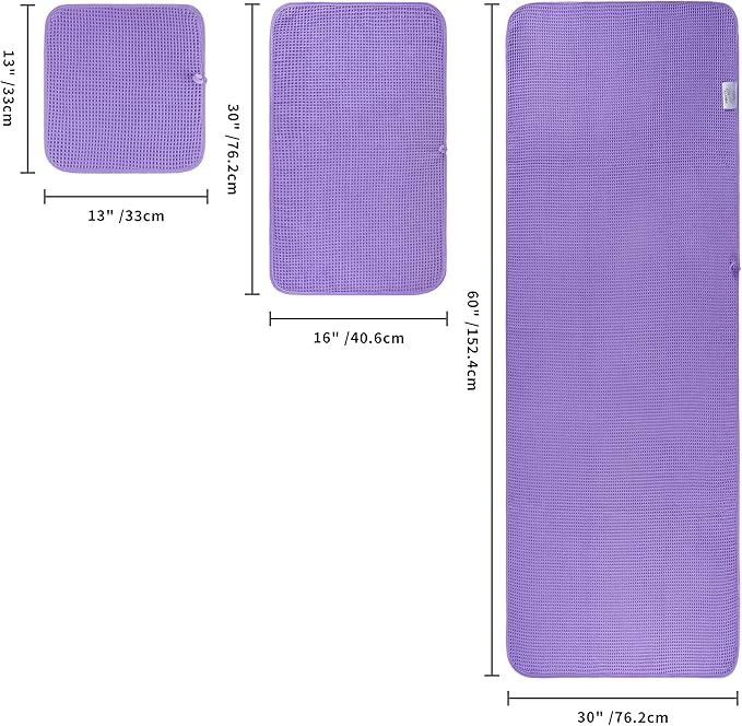 POLYTE 430 GSM Microfiber Quick Dry Lint Free Oversize Bath Towel Set, 6 Piece (Waffle Weave)