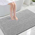 OLANLY Large Bathroom Rugs 47x32, Extra Soft Absorbent Chenille Bath Rugs, Rubber Backing Quick Dry, Machine Washable Bath Mats for Bathroom Floor, Tub and Shower, Home Decor Accessories, Light Grey