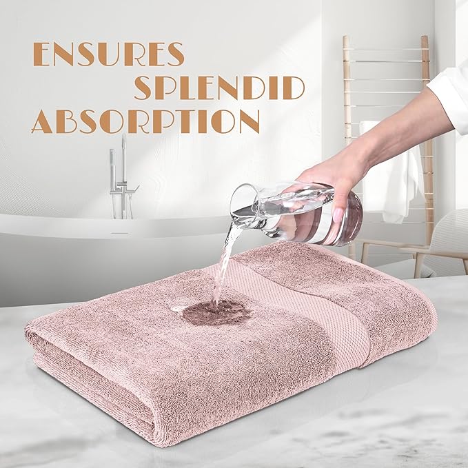 White Classic Luxury Soft Bath Sheet Towels - 650 GSM Cotton Luxury Towels Extra Large 35x70 | Highly Absorbent and Quick Dry | Hotel Quality, Pink, 2 Pack