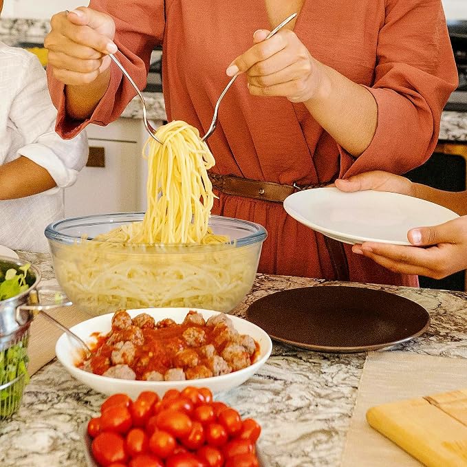 Extra Large Glass Mixing Bowl - 6 Quart Clear High Borosilicate Glass Salad Bowls - Glasses Bowl for Sourdough, Baking, Bread Making, Kitchen