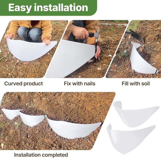 Hillside Planters for Slopes Set of 3(40" W X 16" H) with 6 Ground Stakes, PE Dirt Slopes Hillside Erosion Control, Retaining Wall Blocks Landscaping for Yard, Flower Bed