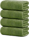Tens Towels 4 Piece Extra Large Bath Towels 30 x 60 Inches, Green | 100% Cotton, Larger & Lighter Weight, Quicker to Dry, Super Soft and Absorbent, Perfect for Bathroom