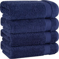 Cotton Paradise Hand Towels for Bathroom, 100% Cotton Turkish 4 Piece Hand Towel Set, Soft Absorbent Face Towels, Navy Blue Hand Towels
