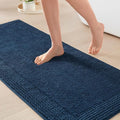 Madison Park Splendor Reversible 100% Cotton Bath Runner, 24 x 60, Navy | Tufted Bathroom Rug, 3000 GSM, Hotel Quality, Luxurious Plush, Medium Pile, Absorbent, Quick Dry, OEKO-TEX, Shower Room Décor