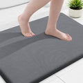 Smiry Memory Foam Bath Mat 36x24, Extra Soft and Absorbent Bathroom Mats, Non Slip Washable Carpet for Floor, Shower and Tub, Dark Grey
