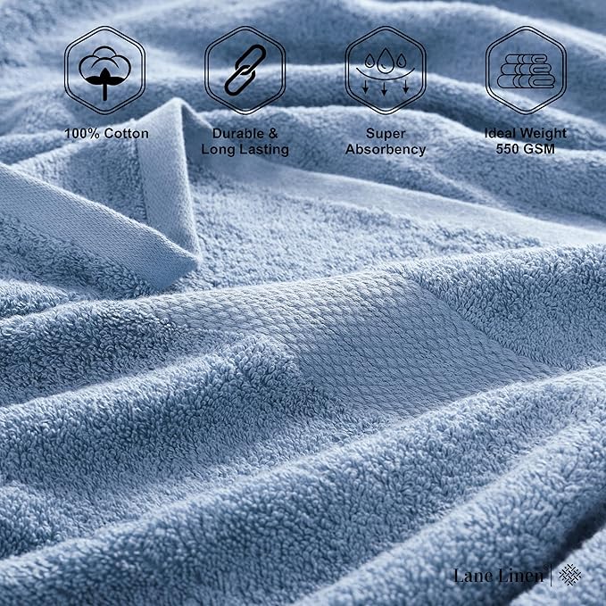 LANE LINEN Large Bath Sheet Soft Absorbent Quick Dry 2 Pack - Allure | Extra Large Bath Towels - Ring-Spun Durability, Generously Sized, Oversized & Roomy, Lightweight & Breathable