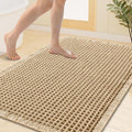 Smiry Waffle Bath Mat 40x32, Extra Soft Absorbent Bathroom Rugs, Non Slip Machine Washable Quick Dry Bath Rugs for Bathroom Floor, Tub, Shower, Home Decor Accessories, Brown