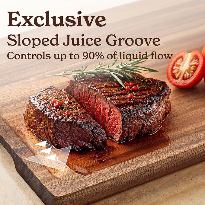 SMIRLY Walnut Cutting Board - 3 Pack Wood Cutting Boards for Kitchen | Non Toxic Walnut Wood Cutting Board with Juice Grooves and Handles, Multiple Sizes Chopping Board for Meal Prep & Charcuterie