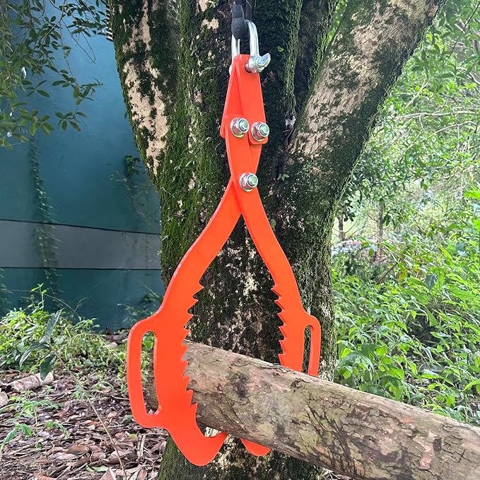 2 Serrated Claw Hook,Log Lifting Tongs, Heavy Duty Grapple Timber Claw,Lumber Skidding,Log Lifting -32in
