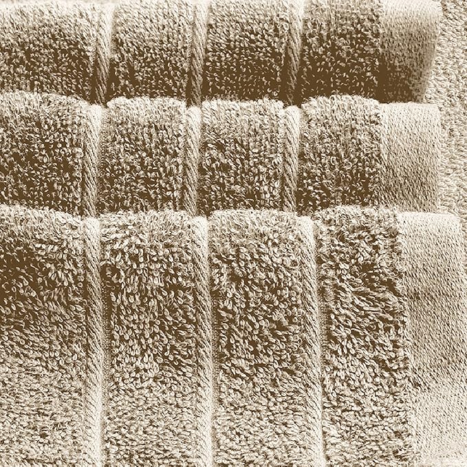 Tens Towels 4 Piece Extra Large Bath Towels 30 x 60 Inches, Beige | 100% Cotton, Larger & Lighter Weight, Quicker to Dry, Super Soft and Absorbent, Perfect for Bathroom