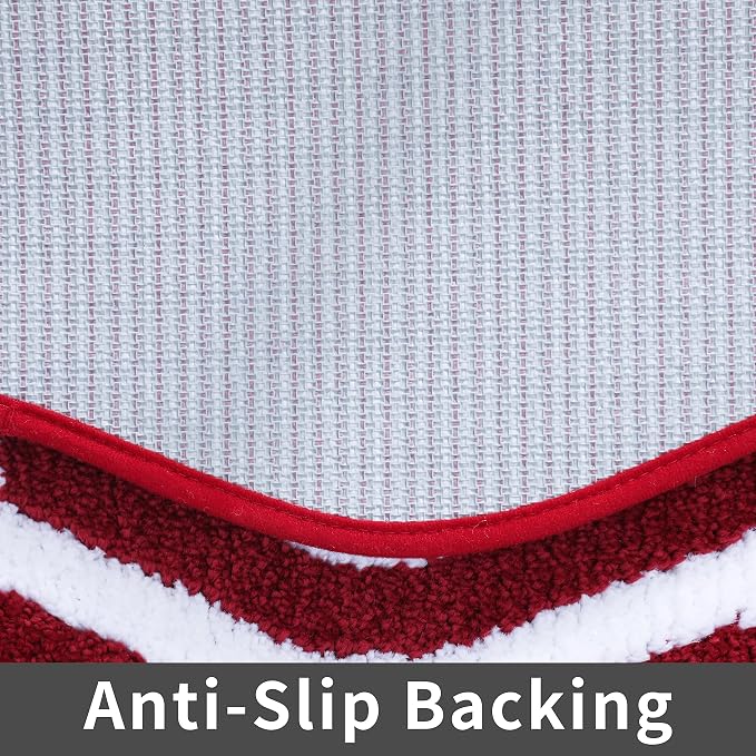 COSY HOMEER Extra Thick Bath Linen Sets Rugs - Anti-Slip Bath Mats Soft Plush 100% Strong Polyester Living Room Bathroom Water Absorbent(Red,24x48 - Inches)