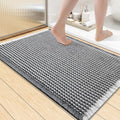 Smiry Waffle Bath Mat 36x24, Extra Soft Absorbent Bathroom Rugs, Non Slip Machine Washable Quick Dry Bath Rugs for Bathroom Floor, Tub, Shower, Home Decor Accessories, Darkgrey & Cream