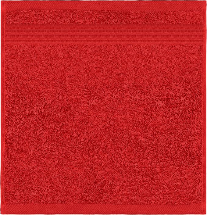 American Veteran Towel, 100% Cotton Turkish Washcloths for Bathroom Essentials 4 Pack, Soft Absorbent Wash Cloths Quick Drying Small Towels Washrags, Red