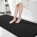 OLANLY Memory Foam Bathroom Runner Rugs 70x24, Absorbent Long Mat, Black | Soft Quick Dry Bath Mat Rugs, Non-Slip, Machine Washable Mat for Bathroom Floor, Tub and Shower, Home Decor Accessories